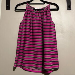 CLOSET CLOSING Boat Neck Ann Taylor Loft Tank Blouse Stripes Purple Blue Green